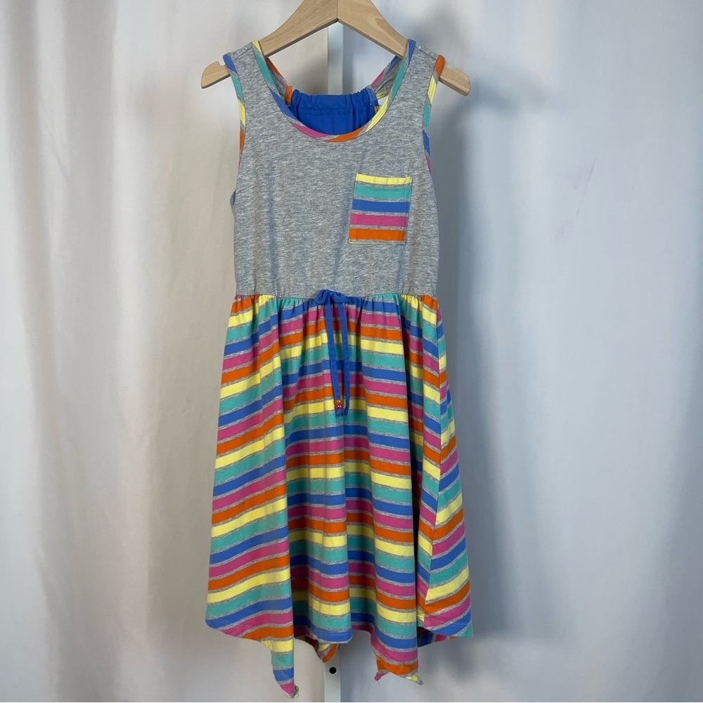 Jona Michelle Size 10 Vibrant Colorful Flowy Tank Top Sleeveless Dress Rainbow